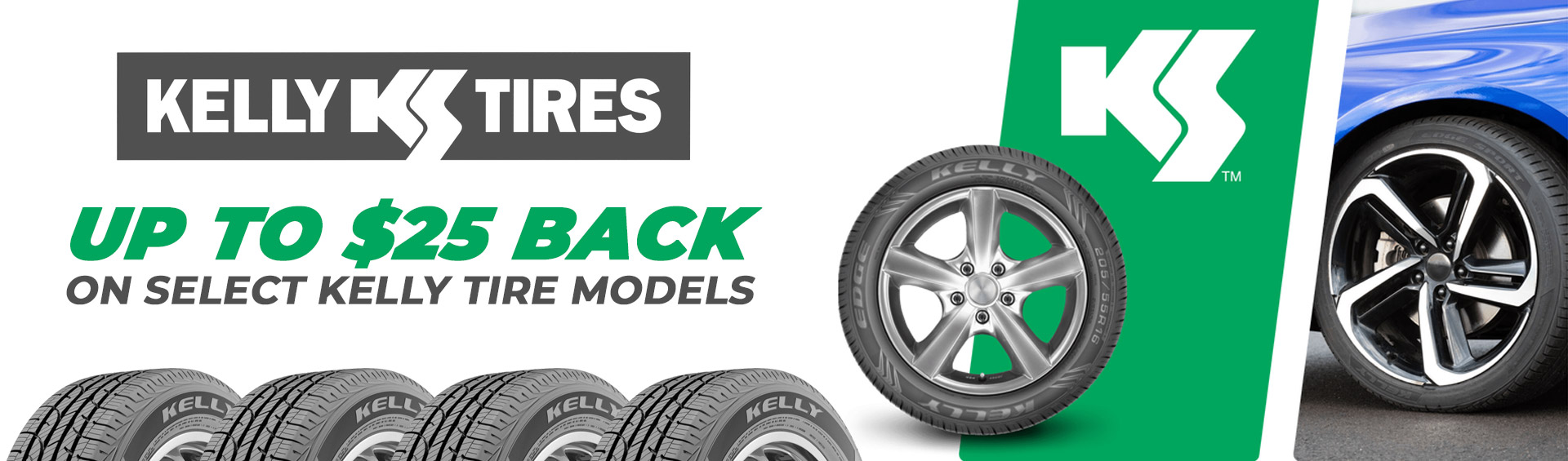 GET UP TO $100 in Rebates From Kelly Tires