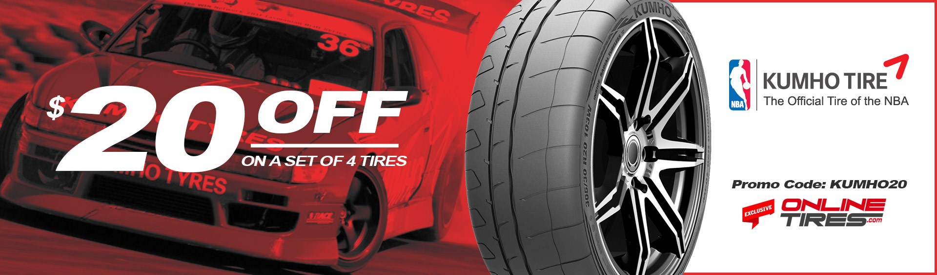 Kumho Tires $20 OFF on a set of 4!