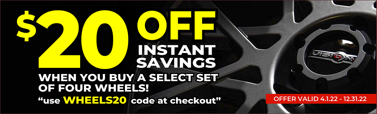 onlinetires $20 off on wheels in stock