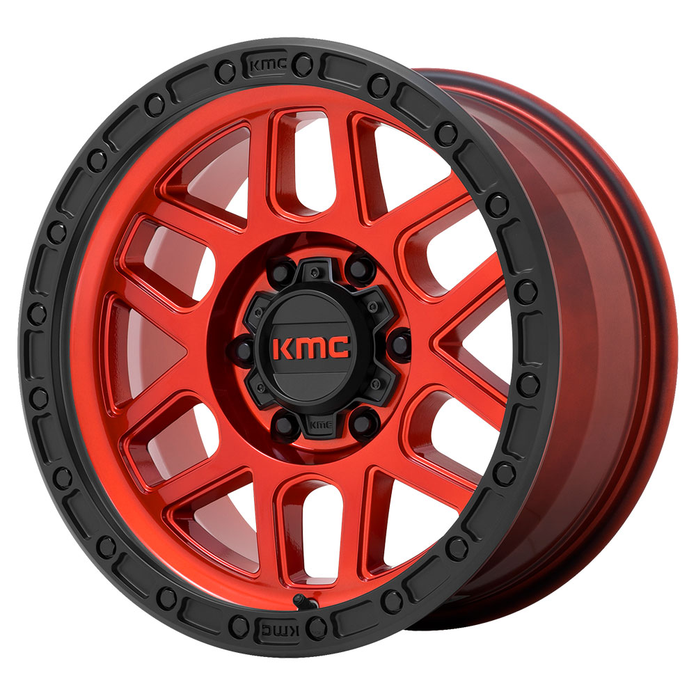 KMC KM544 Mesa 20x9 5x150 +25et 110.1 Candy Red With Black Lip Wheel